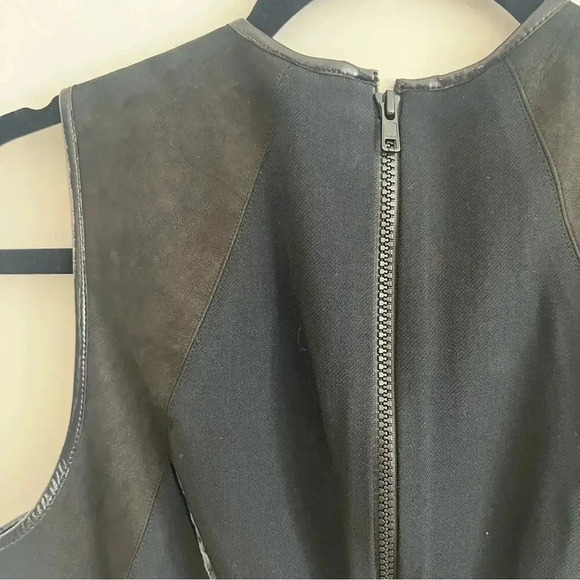 B99 Helmut Lang Leather Leather Trim Dress Size 6 - Picture 6 of 6